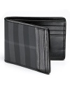 Billfold wallet with one billfold and six credit card slots.