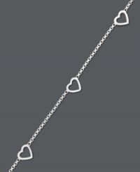 Open your heart to love. Petite heart stations adorn this adorable Giani Benini bracelet. Crafted in sterling silver. Approximate length: 7 inches. Open your heart to love. Petite heart stations adorn this adorable Giani Benini bracelet. Crafted in sterling silver. Approximate length: 7 inches.