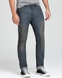 Faded throughout with a well-aged whiskered effect, these slim-fit jeans are spot-on the trend this season. Faded throughout with a well-aged whiskered effect, these slim-fit jeans are spot-on the trend this season.