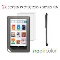 2x caseen GLARESHATTER Anti-Glare Screen Protector for Barnes & Noble Nook Tablet, Nook Color + caseen Stylus Pen (Silver) 2x caseen GLARESHATTER Anti-Glare Screen Protector for Barnes & Noble Nook Tablet, Nook Color + caseen Stylus Pen (Silver)