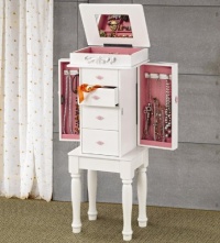 Coaster 900146 Traditional Jewelry Armoire, White Coaster 900146 Traditional Jewelry Armoire, White