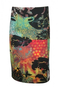 Calvin Klein Womens Printed Straight Knit Skirt