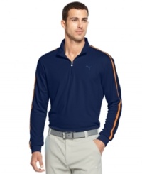 Pipe in comfort and style onto the golf course with this Puma shirt featuring moisture-management technology. Pipe in comfort and style onto the golf course with this Puma shirt featuring moisture-management technology.