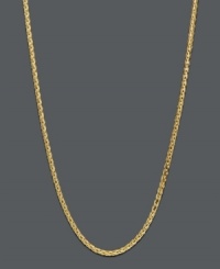 A simple chain adds an extra special touch to any ensemble. Necklace features a diamond cut wheat chain set in 14k gold. Approximate length: 20 inches.