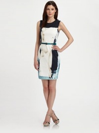 A sleek sheath with the idyllic balance of solid style and printed perfection, complemented by classic Princess seams and an edgy, exposed zipper.Round neckSleevelessPrincess seamsExposed back zipperFully linedAbout 35 from shoulder to hem96% cotton/4% elastaneDry cleanImported of Italian fabric Model shown is 5'10½ (179cm) wearing US size 4. OUR FIT MODEL RECOMMENDS ordering true size. A sleek sheath with the idyllic balance of solid style and printed perfection, complemented by classic Princess seams and an edgy, exposed zipper.Round neckSleevelessPrincess seamsExposed back zipperFully linedAbout 35 from shoulder to hem96% cotton/4% elastaneDry cleanImported of Italian fabric Model shown is 5'10½ (179cm) wearing US size 4. OUR FIT MODEL RECOMMENDS ordering true size.