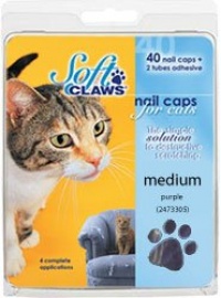 Feline Soft Claws Cat Nail Caps Take-Home Kit, Medium, Purple Feline Soft Claws Cat Nail Caps Take-Home Kit, Medium, Purple