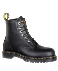 Toughen up any casual look with these timeless leather boots for from Dr. Martens. Outfitted in this pair of men's boots, you can take on any task. Toughen up any casual look with these timeless leather boots for from Dr. Martens. Outfitted in this pair of men's boots, you can take on any task.
