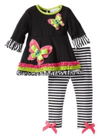 Rare Editions Girls Black Stripe Butterfly Pant Set 6 (F772863) Rare Editions Girls Black Stripe Butterfly Pant Set 6 (F772863)