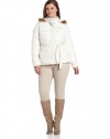 U.S. Polo Assn. Women's Plus-Size Belted Puffer Jacket with Removable Faux Fur Hood