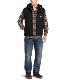 Carhartt Men's Sandstone Hooded Multi Pocket Vest Sherpa Lined Carhartt Men's Sandstone Hooded Multi Pocket Vest Sherpa Lined