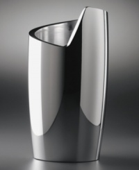 Like a grand spiral staircase, this Nambé wine server commands attention in any setting. Lustrous metal alloy retains the chill of the freezer and heat of the oven, making an elegant and clever cradle for cold wine or hot sake. Shown left. Like a grand spiral staircase, this Nambé wine server commands attention in any setting. Lustrous metal alloy retains the chill of the freezer and heat of the oven, making an elegant and clever cradle for cold wine or hot sake. Shown left.