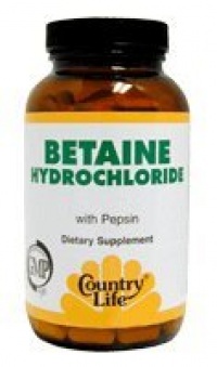 Country Life Betaine Hydrochloride 600 Mg Pepsin, 250-Count Country Life Betaine Hydrochloride 600 Mg Pepsin, 250-Count