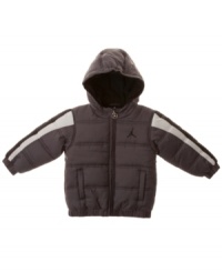 Take his cold-weather style to new heights with this Jordan puffer jacket from Nike. Take his cold-weather style to new heights with this Jordan puffer jacket from Nike.