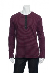 Converse 'Black Canvas' Men's Purple Horizontal Striped Henley Shirts Converse 'Black Canvas' Men's Purple Horizontal Striped Henley Shirts