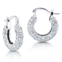 Studio 925 Lola Royale White CZ Pave Sterling Silver Hoop Earrings Studio 925 Lola Royale White CZ Pave Sterling Silver Hoop Earrings