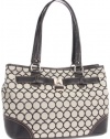 Nine West 9 Jacquard 0240002NW Satchel,Black/Ivory/Black,One Size