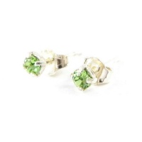 Brilliant green peridot silver 3mm (0. 12'').