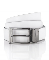 Smooth sophistication with modern polish. This reversible Alfani belt is a must-have for the workweek. Smooth sophistication with modern polish. This reversible Alfani belt is a must-have for the workweek.