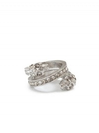 GUESS Rhinestone Wraparound Skull Ring, SILVER (7) GUESS Rhinestone Wraparound Skull Ring, SILVER (7)