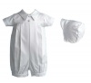 Lauren Madison Baby boy Christening Baptism Infant Polished cotton Short Romper