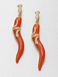 EXCLUSIVELY AT SAKS. An undulating enamel drop accented with a sparking Swarovski crystal snake motif. Swarovski crystalEnamel22k goldplatedDrop, about 3Clip-on backMade in USA EXCLUSIVELY AT SAKS. An undulating enamel drop accented with a sparking Swarovski crystal snake motif. Swarovski crystalEnamel22k goldplatedDrop, about 3Clip-on backMade in USA
