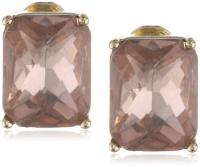 Anne Klein Be Jeweled Gold-Tone Rose Peach Clip Button Earrings Anne Klein Be Jeweled Gold-Tone Rose Peach Clip Button Earrings