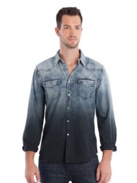 GUESS Long-Sleeve Indigo Dip-Dyed Shirt GUESS Long-Sleeve Indigo Dip-Dyed Shirt
