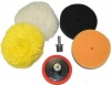 TCP Global® Brand Premium Detail System 3 Mini-Buffing Pad Kit - 4 Pads, Backing Plate, and 1/4 Drill Adaptor