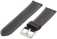 Hadley-Roma Men's MSM906RA-240 24-mm Black Genuine Leather Watch Strap Hadley-Roma Men's MSM906RA-240 24-mm Black Genuine Leather Watch Strap