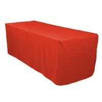 6 ft. Fitted Polyester Tablecloth Red