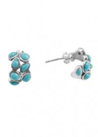 Barse Sterling Silver Turquoise Hoop Earrings Barse Sterling Silver Turquoise Hoop Earrings