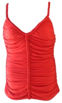 Baby Phat Women's Plus Size Rouched Tank Top (XXL Plus, Red)