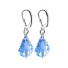 SCER303 Sterling Silver Baroque Aquamarine Crystal Earrings Made with Swarovski Elements