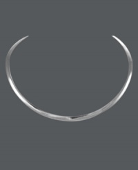 Easy luxury that makes a bold statement. Necklace crafted in 14k white gold features a fashionable omega design. Approximate length: 18 inches. Approximate width: 5 mm. Easy luxury that makes a bold statement. Necklace crafted in 14k white gold features a fashionable omega design. Approximate length: 18 inches. Approximate width: 5 mm.
