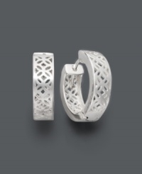 Fabulous hoops with a little extra flair. Giani Bernini's flaunt-worthy style features an intricate cut-out pattern in sterling silver. Approximate diameter: 1/2 inch. Fabulous hoops with a little extra flair. Giani Bernini's flaunt-worthy style features an intricate cut-out pattern in sterling silver. Approximate diameter: 1/2 inch.