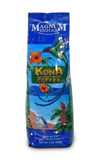 Magnum Exotics Kona Blend Coffee, Whole Bean, 16 Ounce Magnum Exotics Kona Blend Coffee, Whole Bean, 16 Ounce