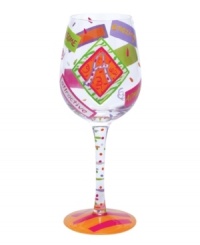 Confetti, streamers and words starting with your initial of choice make Lolita's hand-painted Love My Letter A wine glass a must for Alex, Alison and Adrienne. With a signature drink recipe on its base. Confetti, streamers and words starting with your initial of choice make Lolita's hand-painted Love My Letter A wine glass a must for Alex, Alison and Adrienne. With a signature drink recipe on its base.