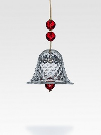 Faceted red beads on a sparkling cut crystal bell lend a festive, elegant touch to the holidays.3H X 2.75 diam.Lead crystalHandmade in France Faceted red beads on a sparkling cut crystal bell lend a festive, elegant touch to the holidays.3H X 2.75 diam.Lead crystalHandmade in France