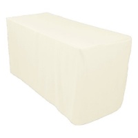 4 ft. Fitted Polyester Tablecloth Ivory