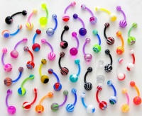 Set of 10 Assorted Flexible Belly Button Navel Rings - 14 Gauge 7/16 Set of 10 Assorted Flexible Belly Button Navel Rings - 14 Gauge 7/16