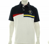 Nautica Sailing Club Men's White Color Block Rugby Shirt Nautica Sailing Club Men's White Color Block Rugby Shirt