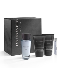 Burberry Touch for Men evokes feelings of intimacy, sensuality and sophistication. Experience this aromatic, musky, woody fragrance with this Holiday Gift Set that includes a 3.3 oz. Eau de Toilette Spray, 3.3 oz. After Shave Balm, 3.3 oz. All Over Shampoo, and 0.25 fl. oz. Travel Spray in a gift-ready box.