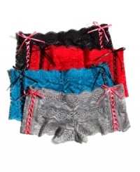 Hug your hips with a little attitude. JT Intimates laced up the sides of these comfy & cute lace boyshorts. Style #BF9813 Hug your hips with a little attitude. JT Intimates laced up the sides of these comfy & cute lace boyshorts. Style #BF9813