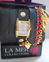 La Mer Special Edition 400 Crystal Lucky Charms Black Band Wrap Watch