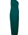 Lauren Ralph Lauren Evening Womens Teal Green One Shoulder Dress 10