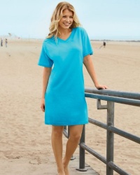 LAT Ladies Combed Ringspun V-Neck Coverup, AQUA, XX-Large / XXX-Large LAT Ladies Combed Ringspun V-Neck Coverup, AQUA, XX-Large / XXX-Large