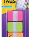 Post-it Tabs with On-the-Go Dispenser, 1-Inch Solid, Pink, Green, and Orange, 22-Tabs/Color, 66-Tabs/Dispenser