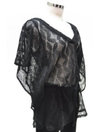 Ella Moss Black V Neck Crochet Drape Sleeve Top Ella Moss Black V Neck Crochet Drape Sleeve Top