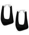 Robert Lee Morris steps outside the circle with this set of rectangular hoop earrings. Crafted from hematite mixed metal and featuring silver-tone accents, the subdued pair enhances an elegant evening. Approximate drop: 2-1/4 inches.