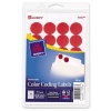 Avery Print/Write Self-Adhesive Removable Labels, 0.75 Inch Diameter, Red, 1008 per Pack (05466)